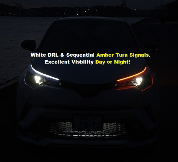 Universal 156 LED Sequential Light Tape in White DRL and Amber