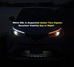 Universal 156 LED Sequential Light Tape in White DRL and Amber